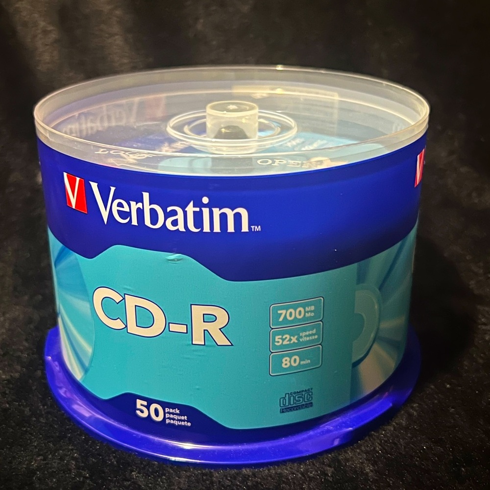 Verbatim 50 pack CD-R bundle new, never opened cutting edge technology